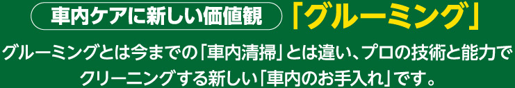 車内ケアに新しい価値観 「グルーミング」